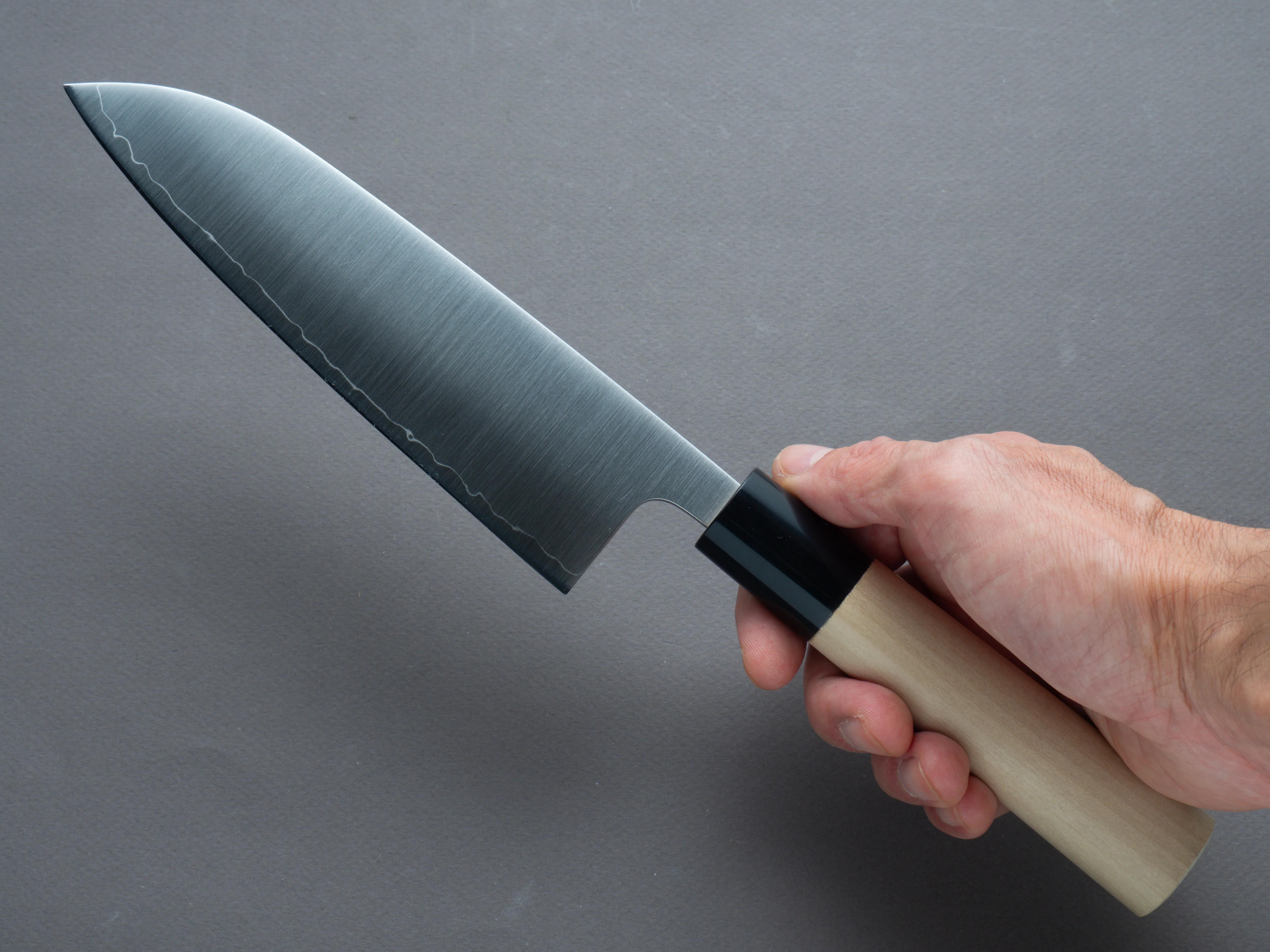 Hitohira - Futana - Stainless - Migaki - Santoku - 170mm - Magnolia Handle (D-Shape) - Image 6