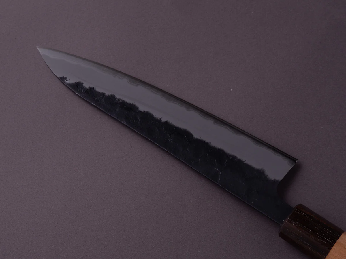 Hitohira - Futana - Super Blue - Kurouchi Nashiji - 180mm Gyuto - Cherry Handle - Image 4
