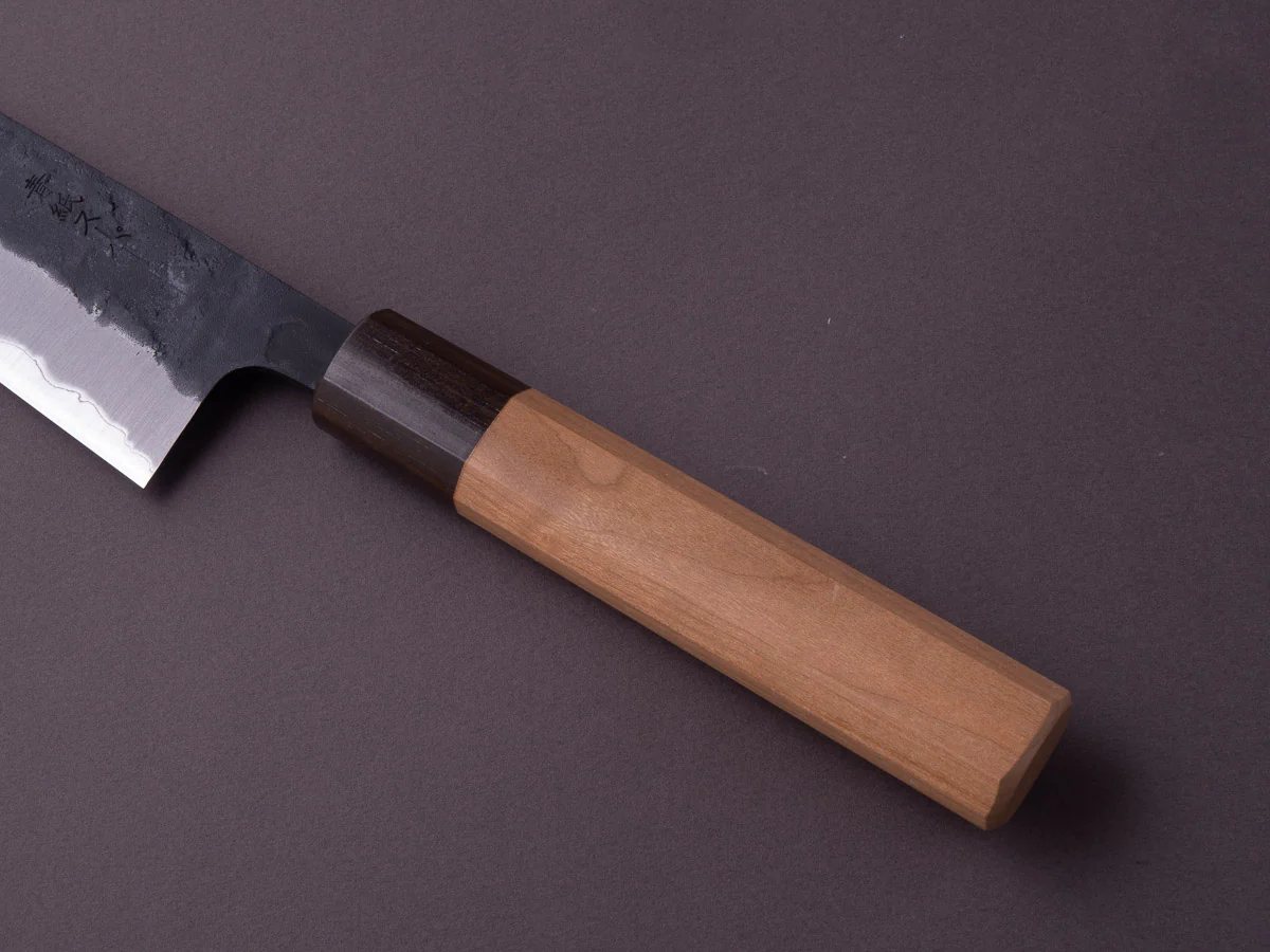 Hitohira - Futana - Super Blue - Kurouchi Nashiji - 180mm Gyuto - Cherry Handle - Image 6