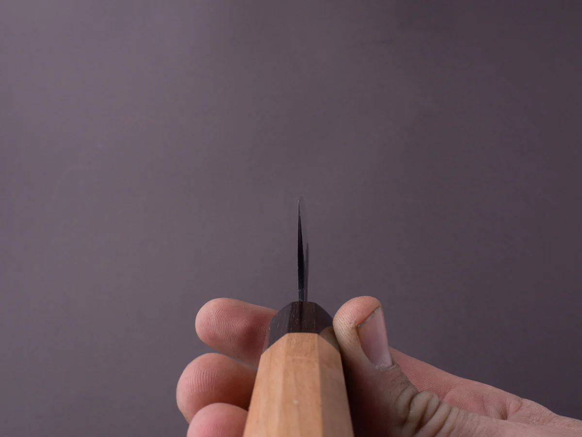 Hitohira - Futana - Super Blue - Kurouchi Nashiji - 180mm Gyuto - Cherry Handle - Image 9