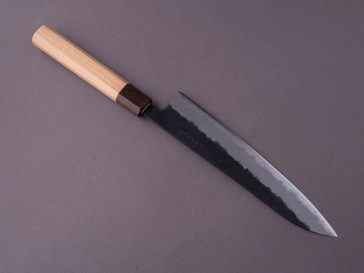 Hitohira - Futana - Blue Super - Kurouchi Nashiji - 210mm - Gyuto - Cherry Handle - Image 2