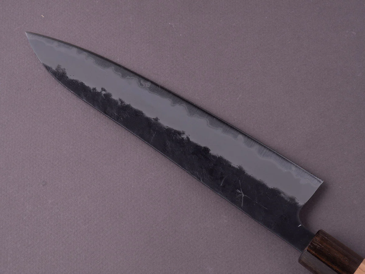 Hitohira - Futana - Blue Super - Kurouchi Nashiji - 210mm - Gyuto - Cherry Handle - Image 4
