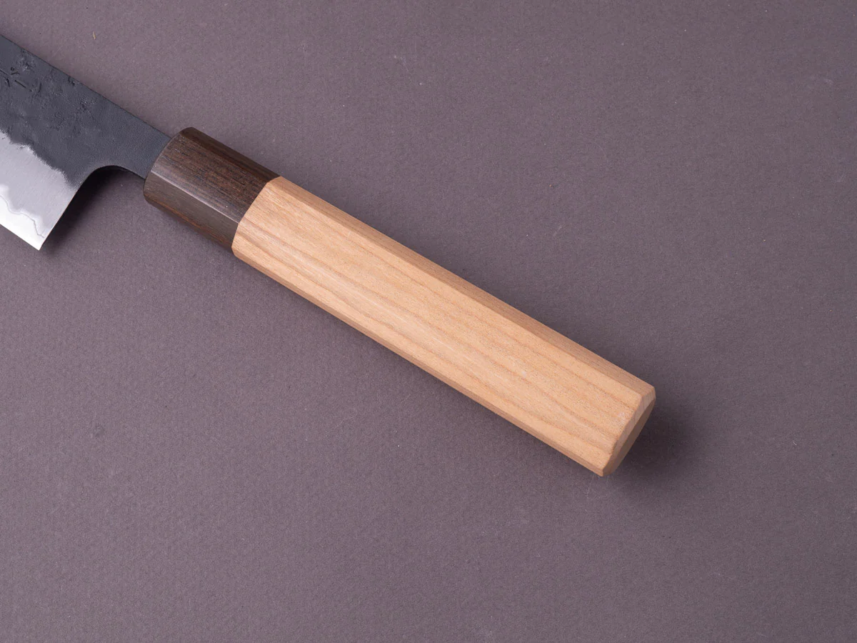 Hitohira - Futana - Blue Super - Kurouchi Nashiji - 210mm - Gyuto - Cherry Handle - Image 6
