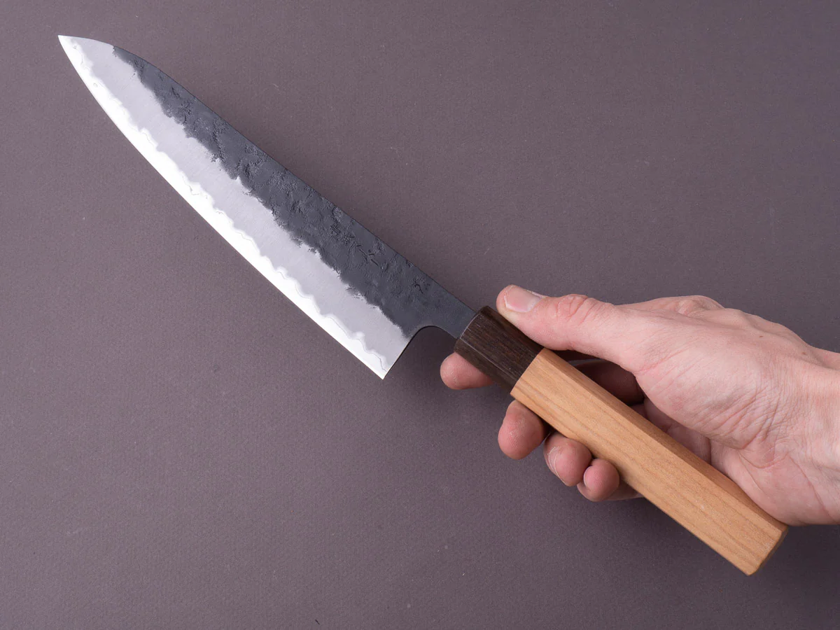 Hitohira - Futana - Blue Super - Kurouchi Nashiji - 210mm - Gyuto - Cherry Handle - Image 7