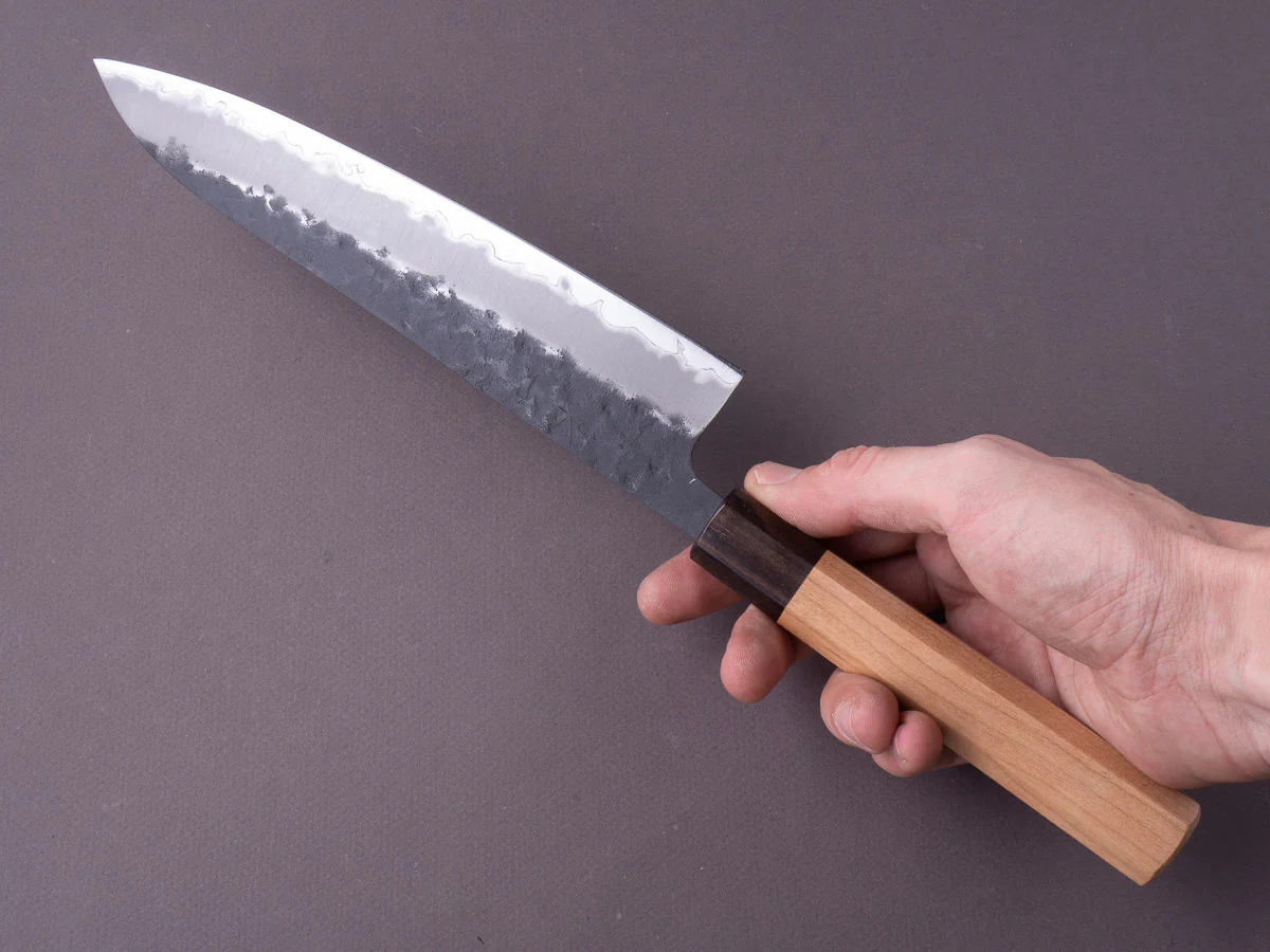 Hitohira - Futana - Blue Super - Kurouchi Nashiji - 210mm - Gyuto - Cherry Handle - Image 8