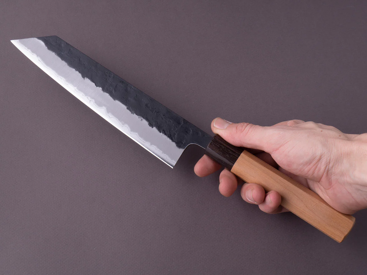 Hitohira - Futana - Super Blue - Kurouchi Nashiji - 210mm Kiritsuke Gyuto - Cherry Handle - Image 2