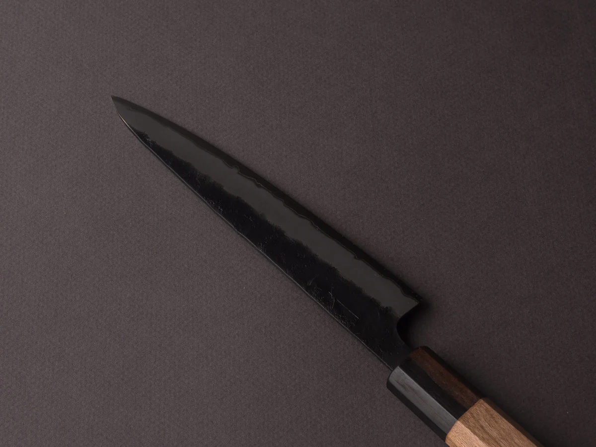 Hitohira - Futana - Super Blue - Kurouchi Tsuchime - 150mm Petty - Cherry Handle - Image 2