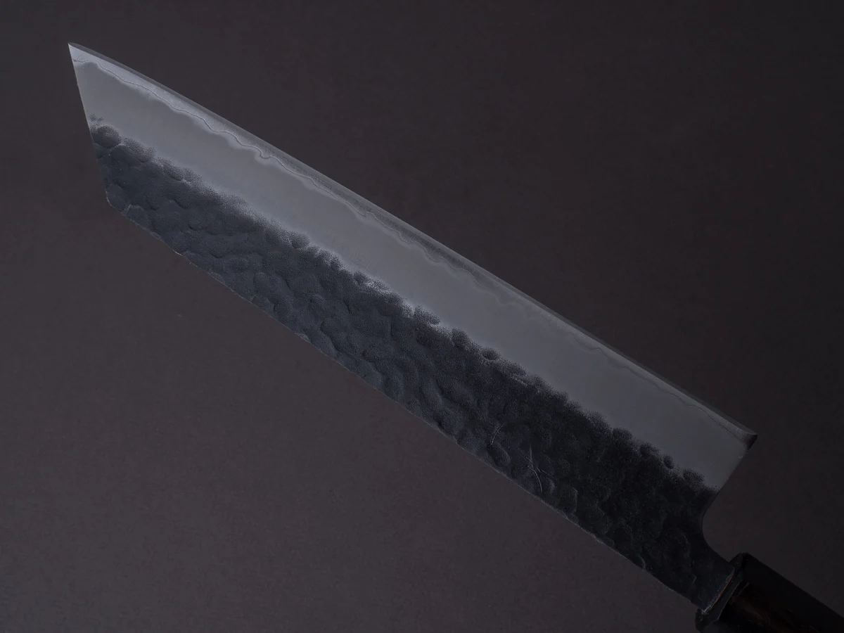 Hitohira - Futana - Super Blue - Kurouchi Tsuchime - 210mm Kiritsuke Gyuto - Cherry Handle - Image 3