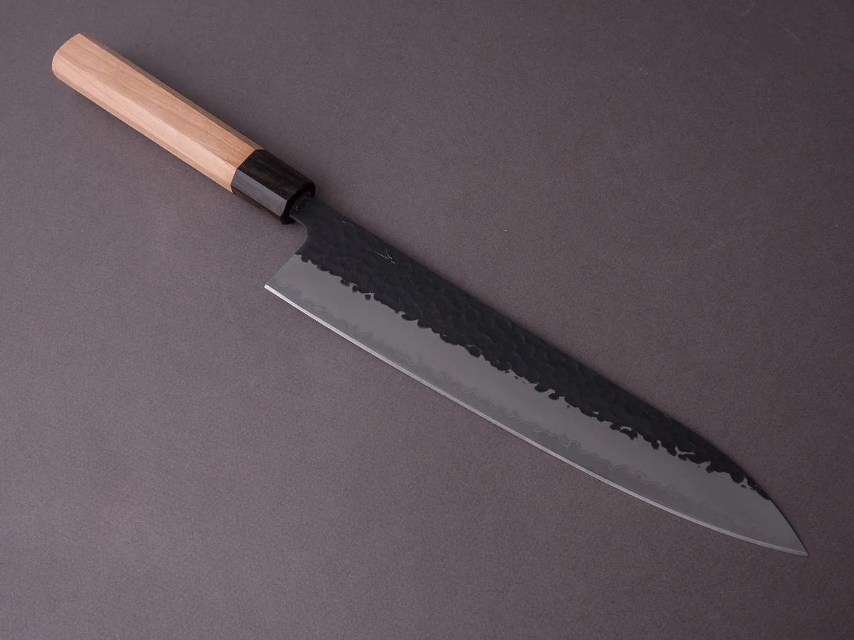 Hitohira - Futana - Super Blue - Kurouchi Tsuchime - 240mm Gyuto - Cherry Handle