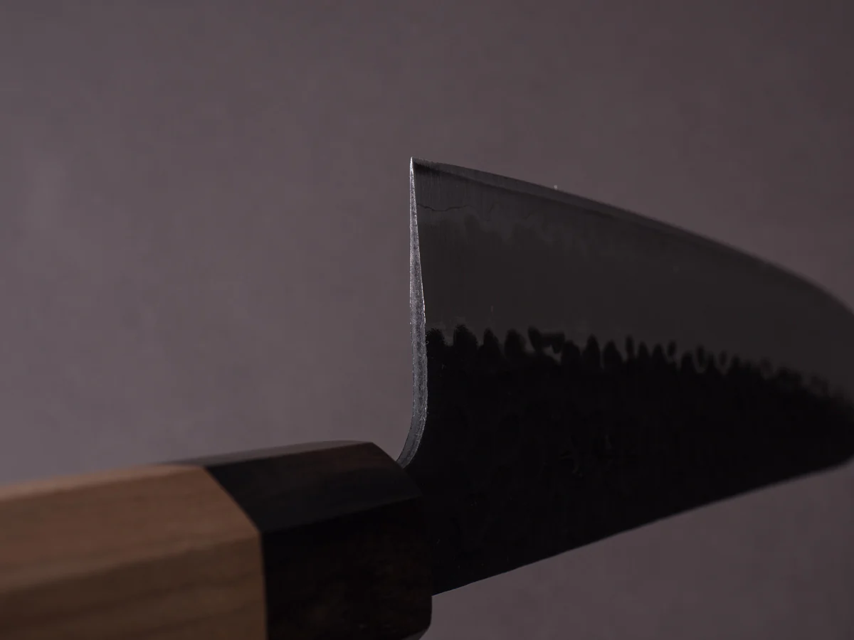 Hitohira - Futana - Super Blue - Kurouchi Tsuchime - 240mm Gyuto - Cherry Handle - Image 10