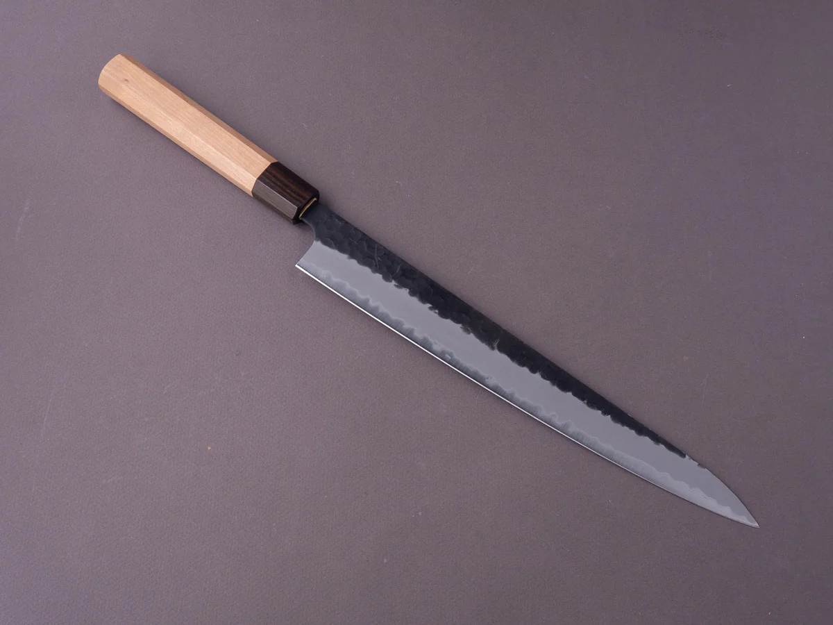 Hitohira - Futana - Super Blue - Kurouchi Tsuchime - 270mm Sujihiki - Cherry Handle
