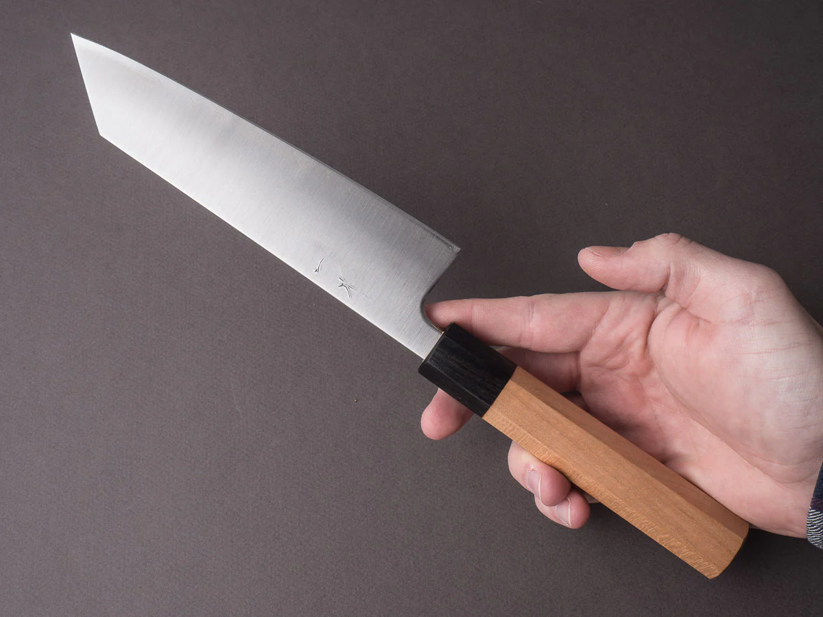 Hitohira - Futana - Super Blue - Migaki - 170mm Bunka - Cherry Handle - Image 6