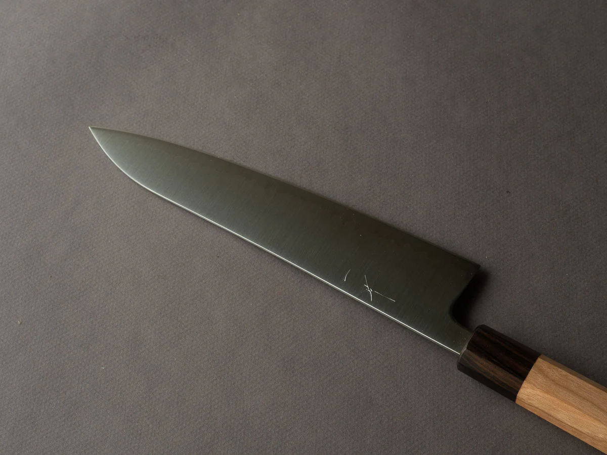 Hitohira - Futana - Super Blue - Migaki - 210mm Gyuto - Cherry Handle - Image 2