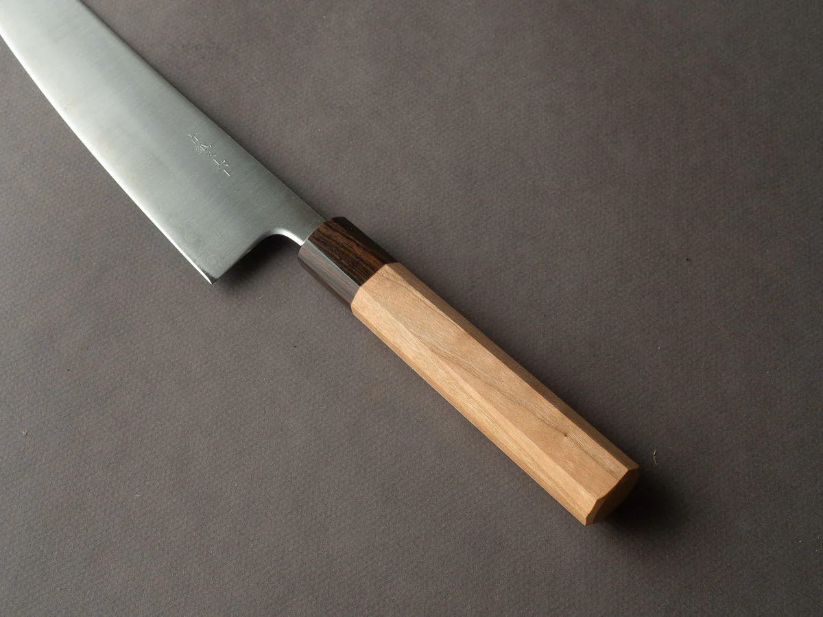 Hitohira - Futana - Super Blue - Migaki - 210mm Gyuto - Cherry Handle - Image 4