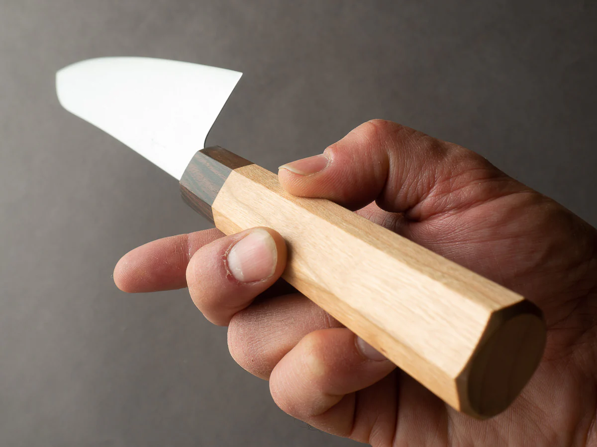 Hitohira - Futana - Super Blue - Migaki - 210mm Gyuto - Cherry Handle - Image 9