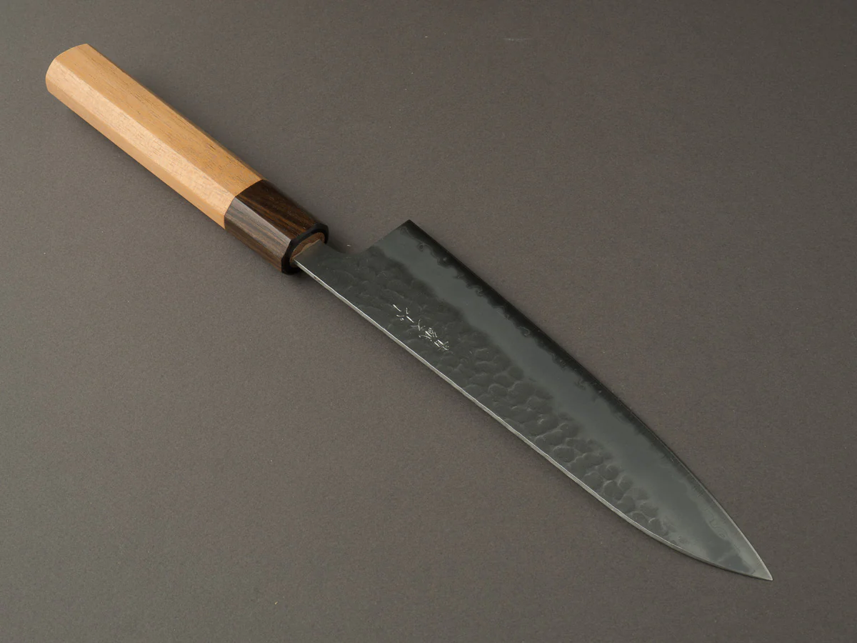 Hitohira - Futana - Super Blue - Migaki Tsuchime - 180mm Gyuto - Cherry Handle