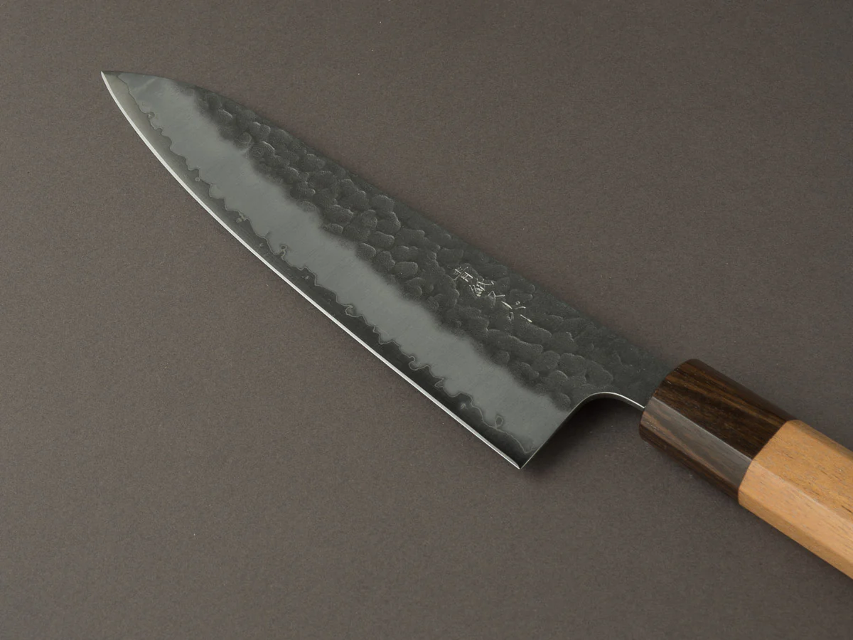 Hitohira - Futana - Super Blue - Migaki Tsuchime - 180mm Gyuto - Cherry Handle - Image 2