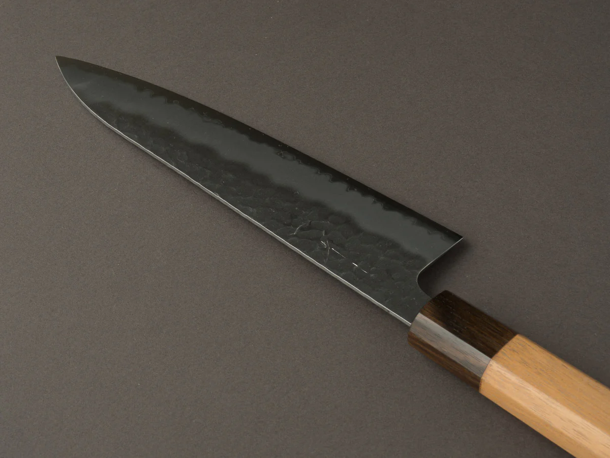 Hitohira - Futana - Super Blue - Migaki Tsuchime - 180mm Gyuto - Cherry Handle - Image 3
