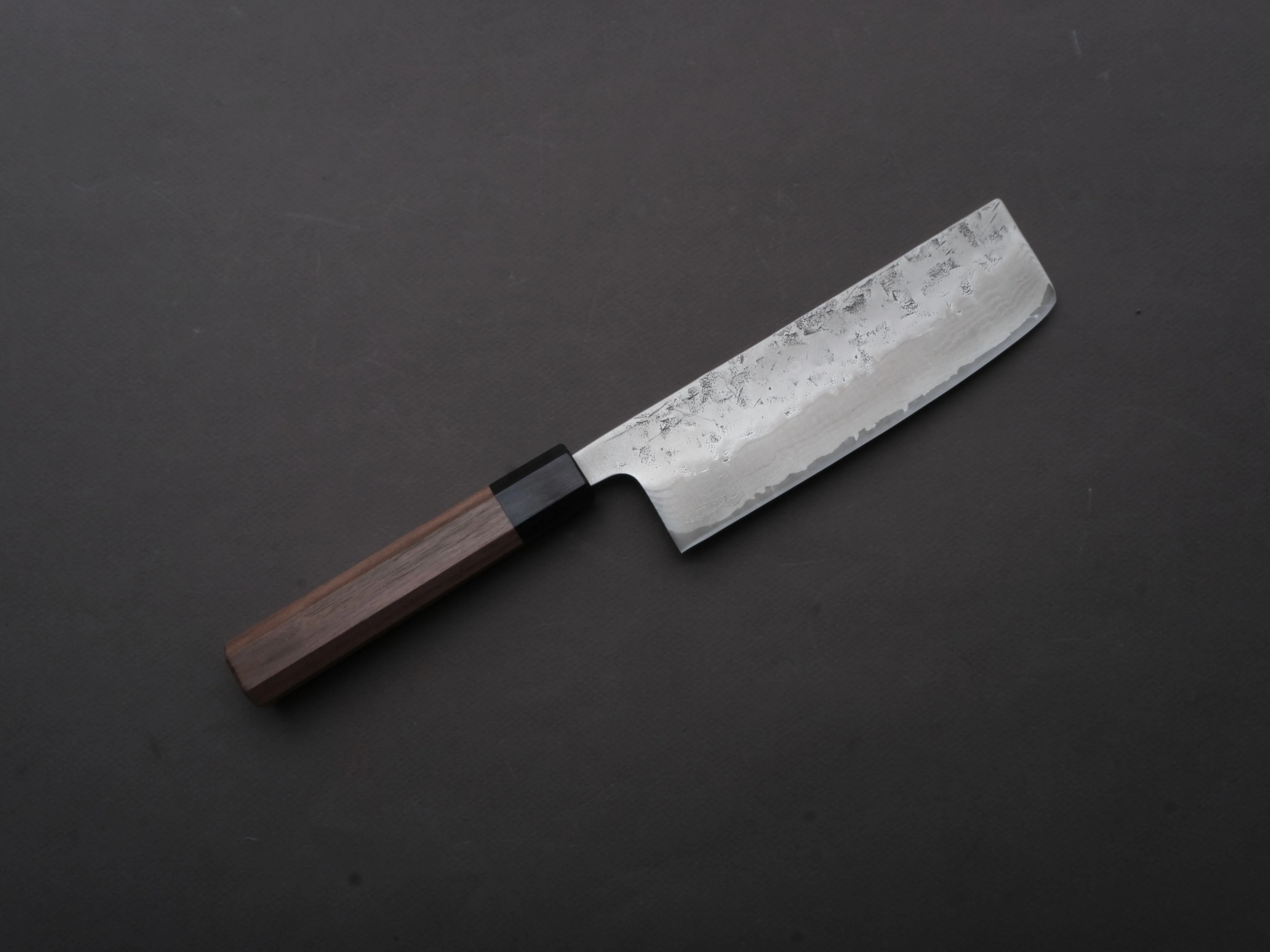 Hitohira - Futana - Swedish Stainless - Nashiji Damascus - Nakiri - 165mm - Walnut Handle