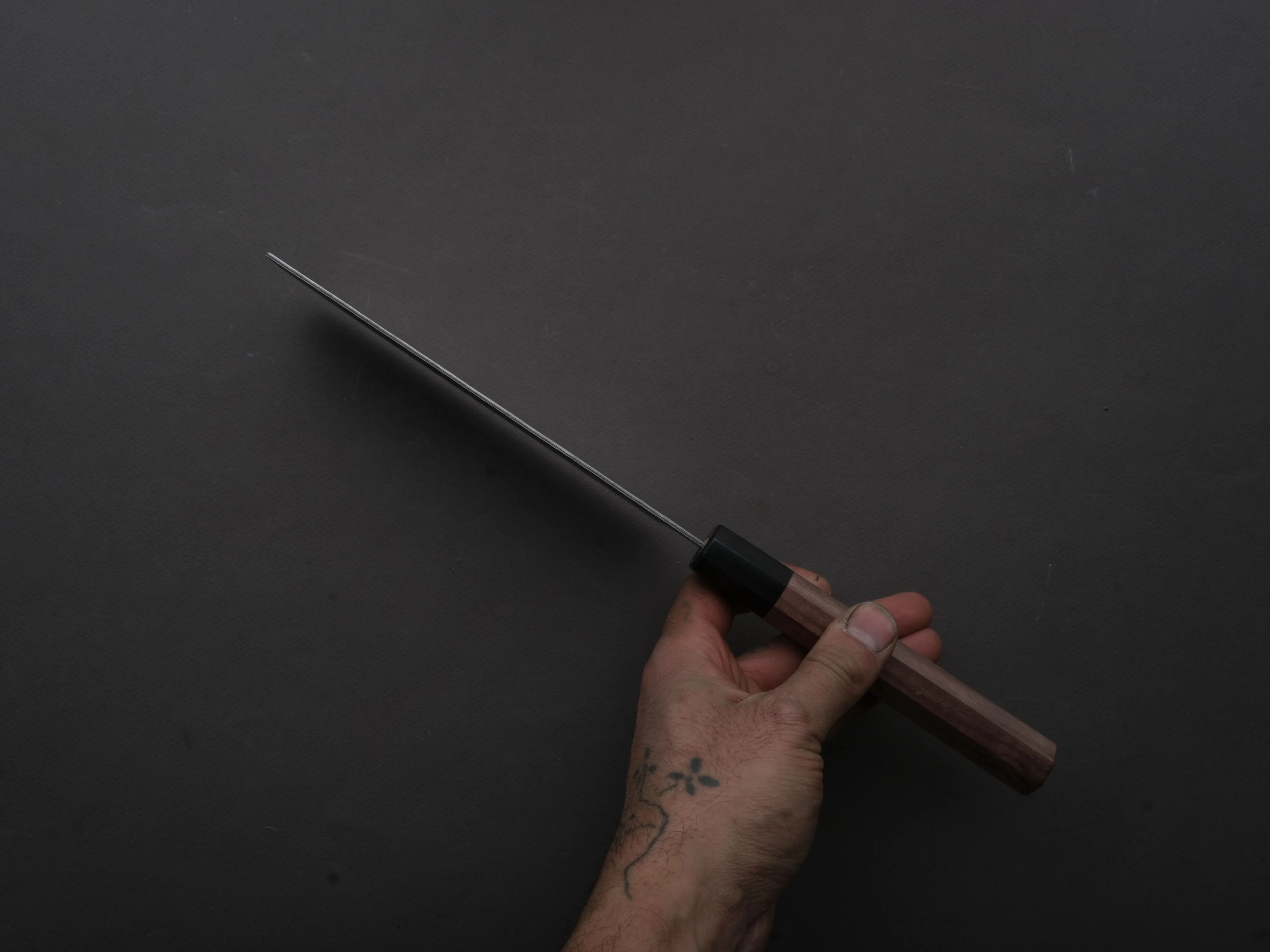 Hitohira - Futana - Swedish Stainless - Nashiji Damascus - Nakiri - 165mm - Walnut Handle - Image 5