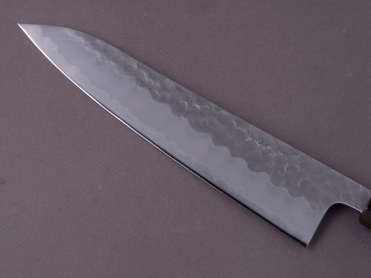 Hitohira - Futana - White #2 - Migaki Tsuchime - 210mm Gyuto - Cherry Handle - Image 4