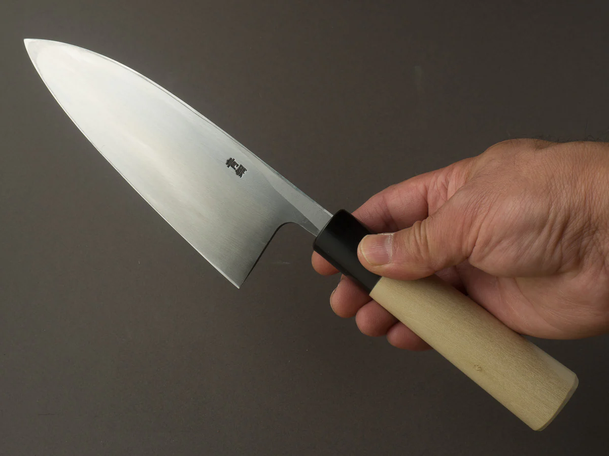 Hitohira - Gorobei - Blue #2 - 150mm Deba - Ho Wood Handle - Image 6