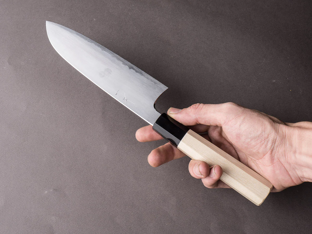 Hitohira - Gorobei x Rikichi - White #2 Kasumi - 165mm Santoku - Ho Wood Handle - Image 7