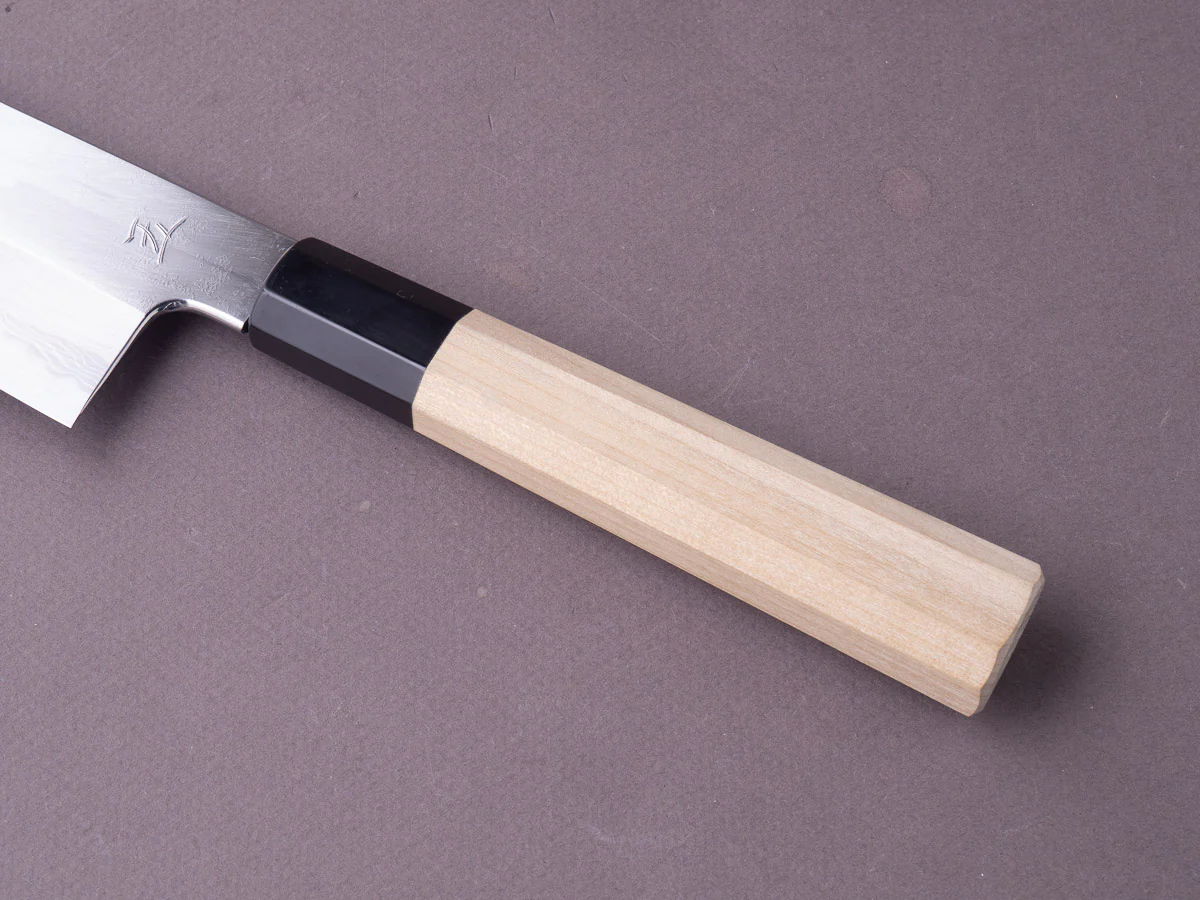 Hitohira - Gorobei x Ren - White #2 - Damascus - 240mm Gyuto - Magnolia Handle - Image 2
