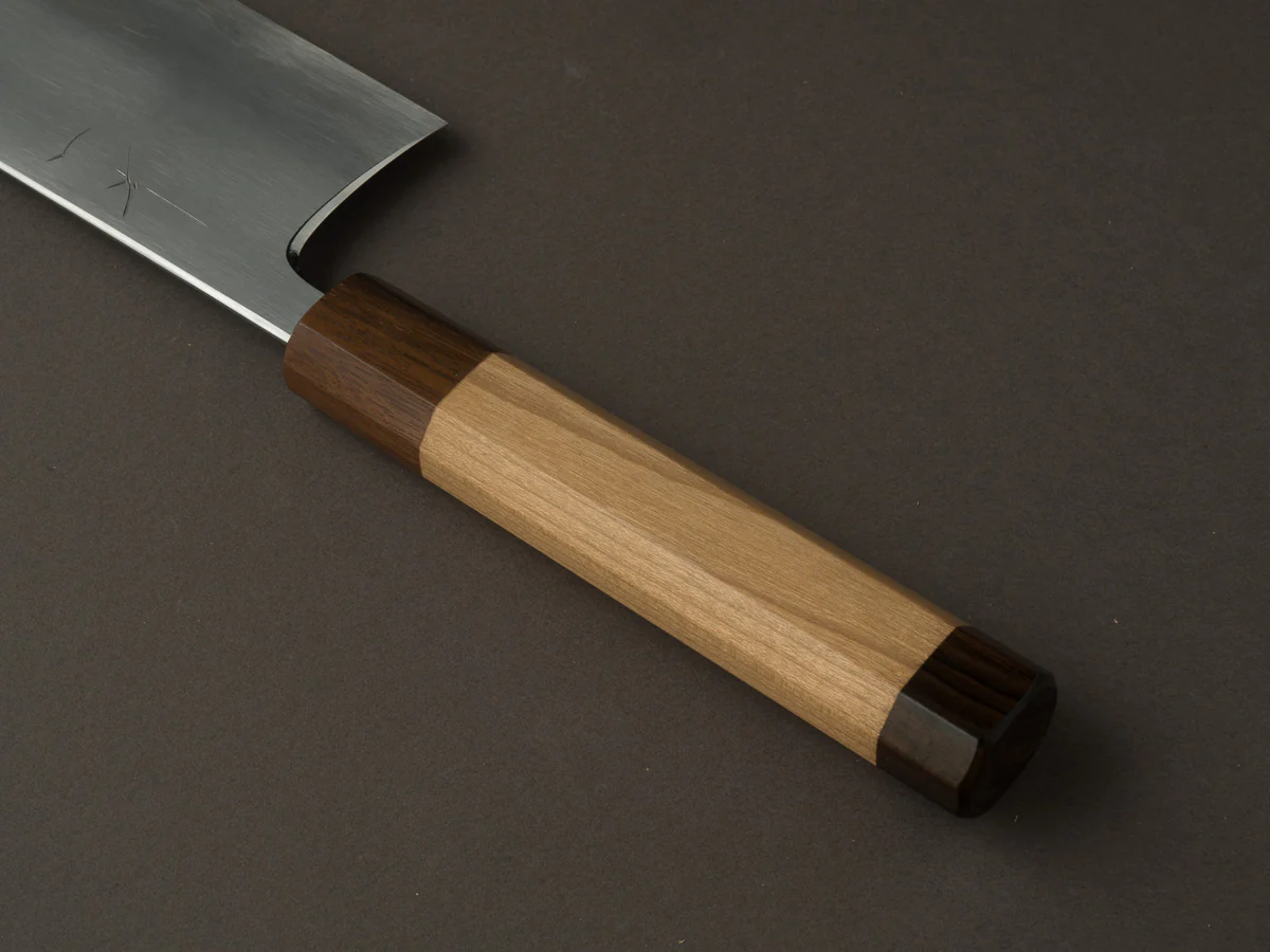 Hitohira - Gorobei x Rikichi - Blue #2 - Kasumi - 165mm Nakiri - Cherry & Ebony Handle - Image 4