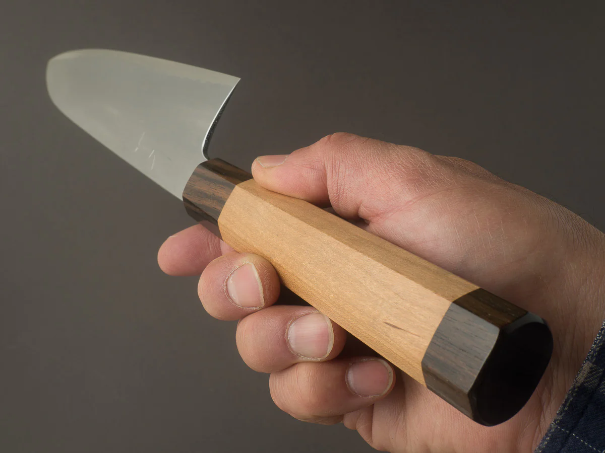 Hitohira - Gorobei x Rikichi - Blue #2 - Kasumi - 240mm Gyuto - Cherry Wood Handle - Image 9