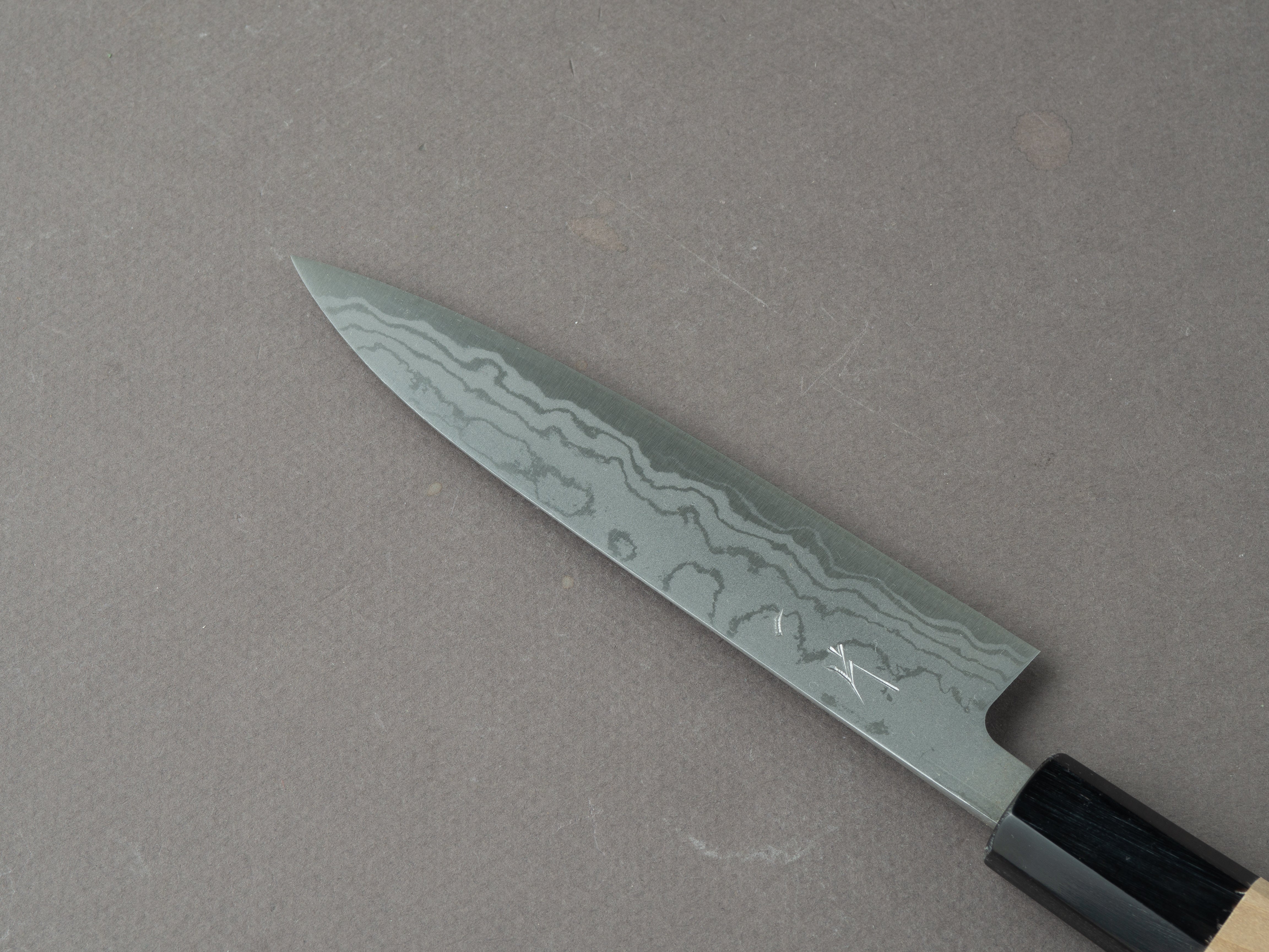 Hitohira - GR - Blue #2 - Damascus - 135mm - Petty - Ho Wood Handle - Image 4