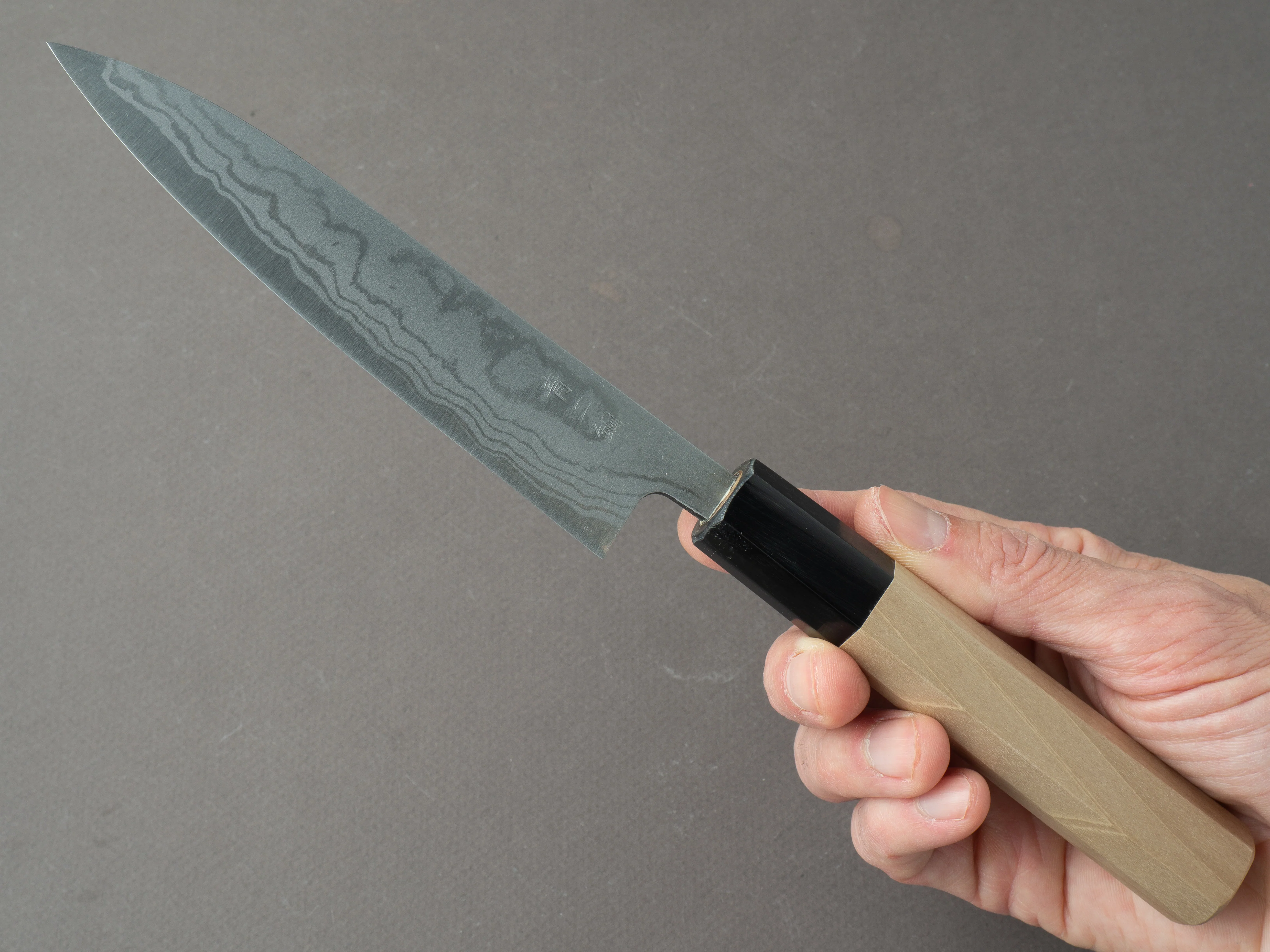 Hitohira - GR - Blue #2 - Damascus - 135mm - Petty - Ho Wood Handle - Image 6