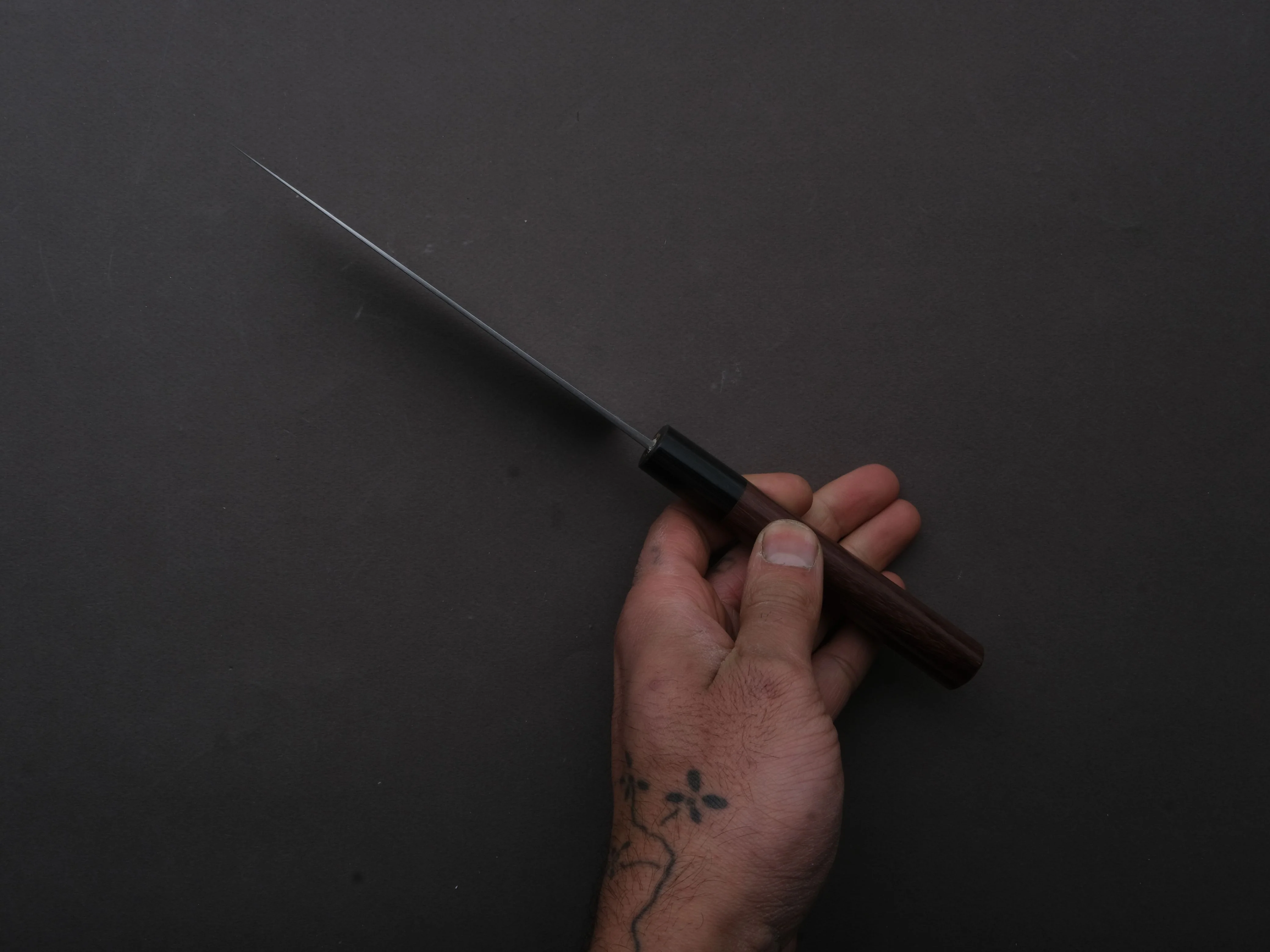 Hitohira - GR - Blue #2 - Damascus - Petty - 135mm - Rosewood Handle - Image 5
