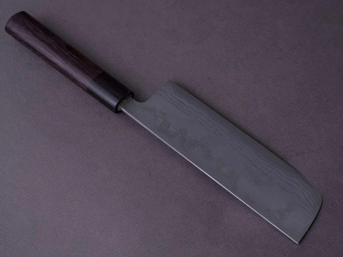 Hitohira - GR - Blue #2 Damascus - 150mm Nakiri - Rosewood Handle - Image 2