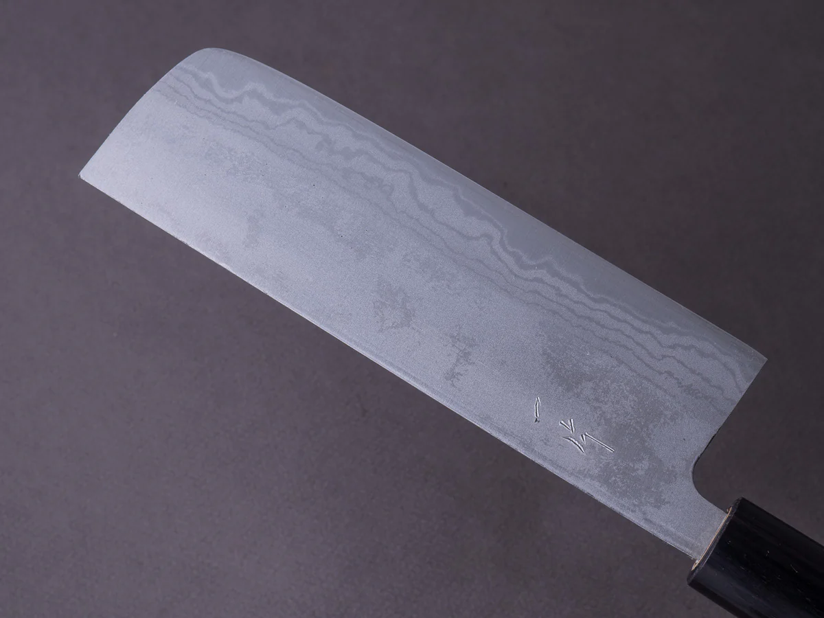 Hitohira - GR - Blue #2 Damascus - 150mm Nakiri - Rosewood Handle - Image 3