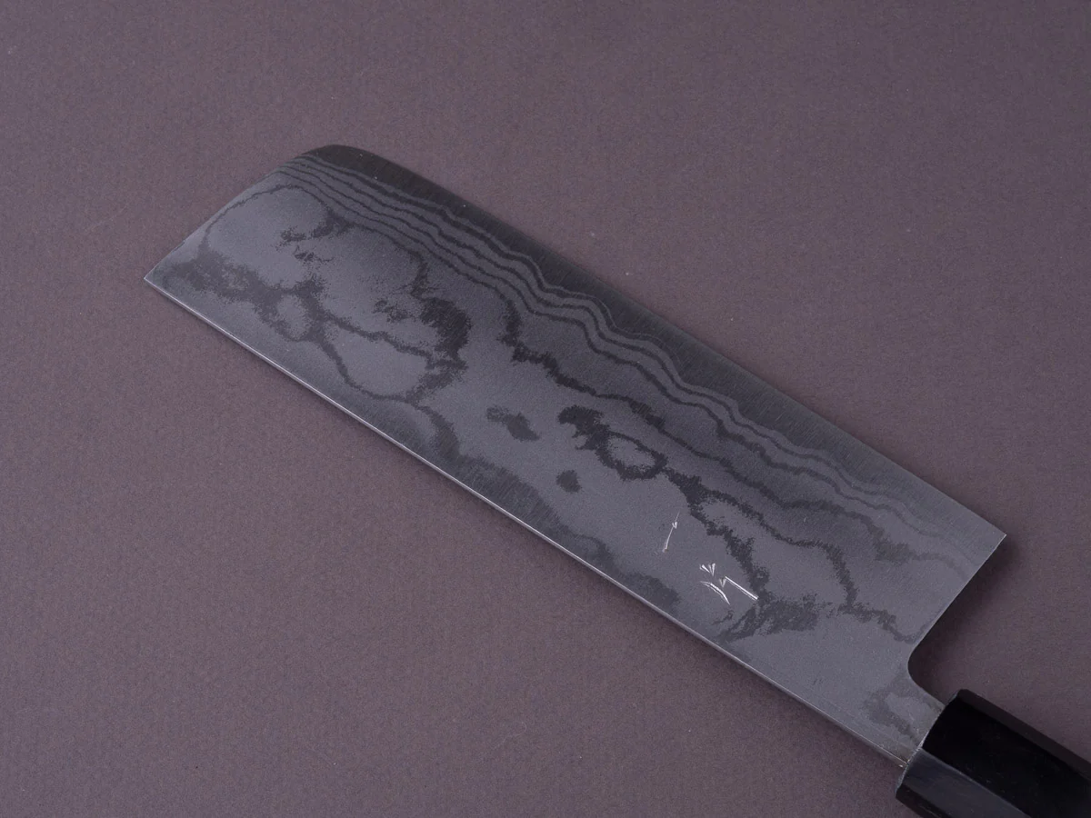 Hitohira - GR - Blue #2 - Damascus - Nakiri - 165mm - Magnolia Handle - Image 3