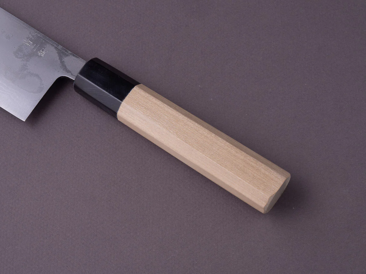Hitohira - GR - Blue #2 - Damascus - Nakiri - 165mm - Magnolia Handle - Image 6
