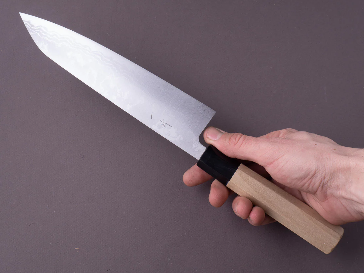 Hitohira - GR - Blue #2 Damascus - 210mm Gyuto - Magnolia Handle - Image 7
