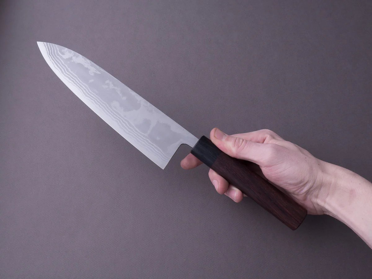 Hitohira - GR - Blue #2 Damascus - 210mm Gyuto - Rosewood Handle - Image 3