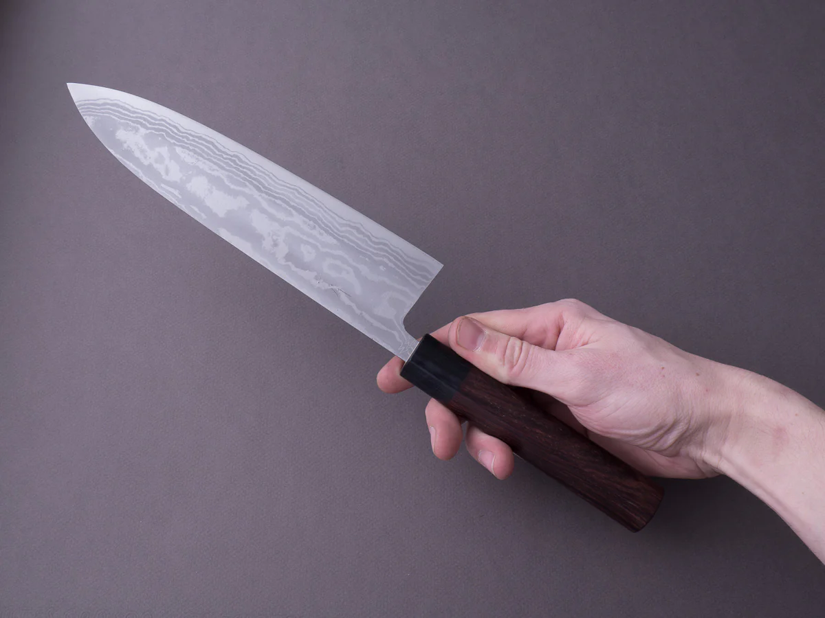 Hitohira - GR - Blue #2 Damascus - 210mm Gyuto - Rosewood Handle - Image 4