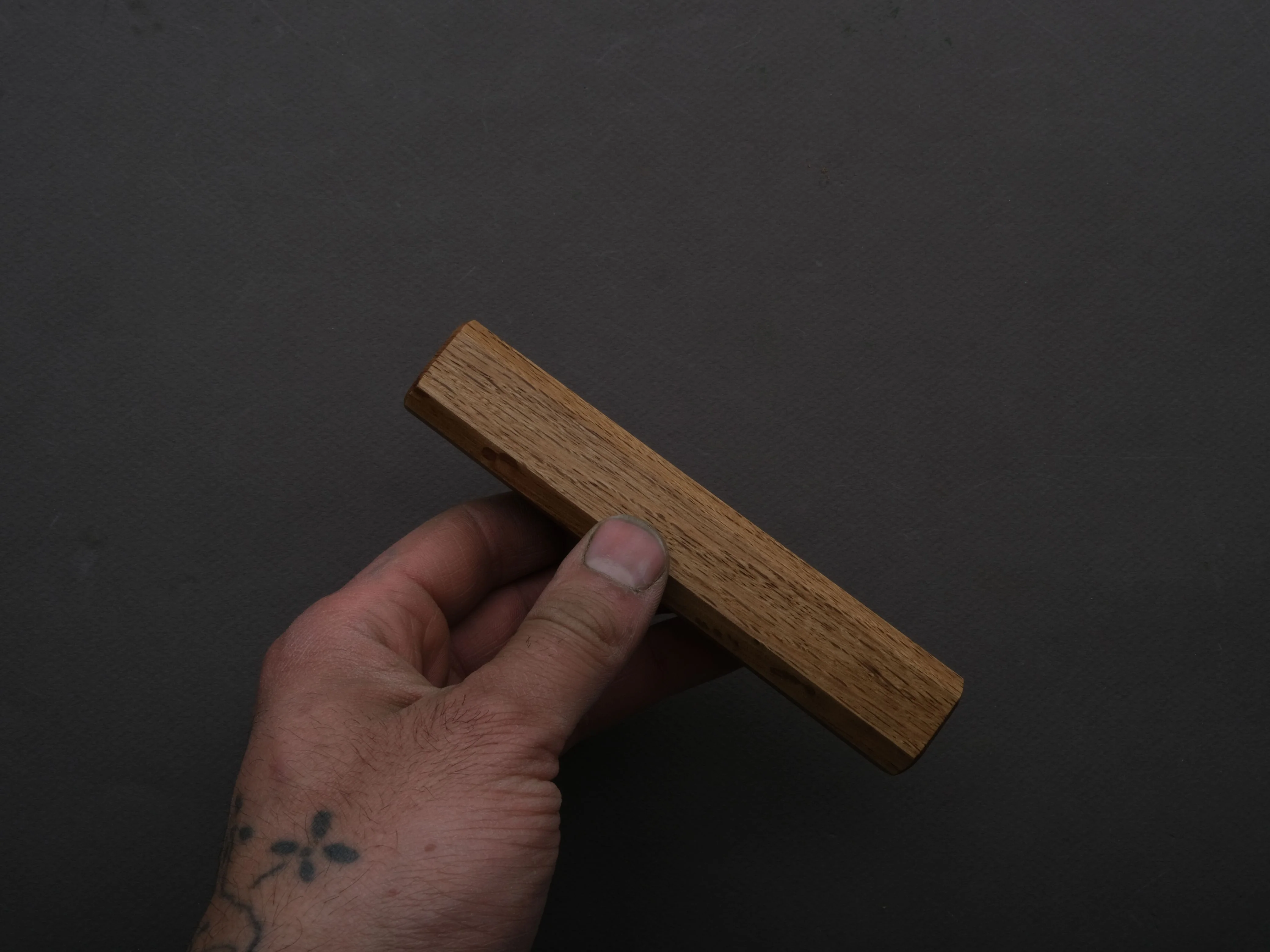 Hitohira - KMT - Handle - Lacquered Oak - 130mm - Octagonal - Image 2