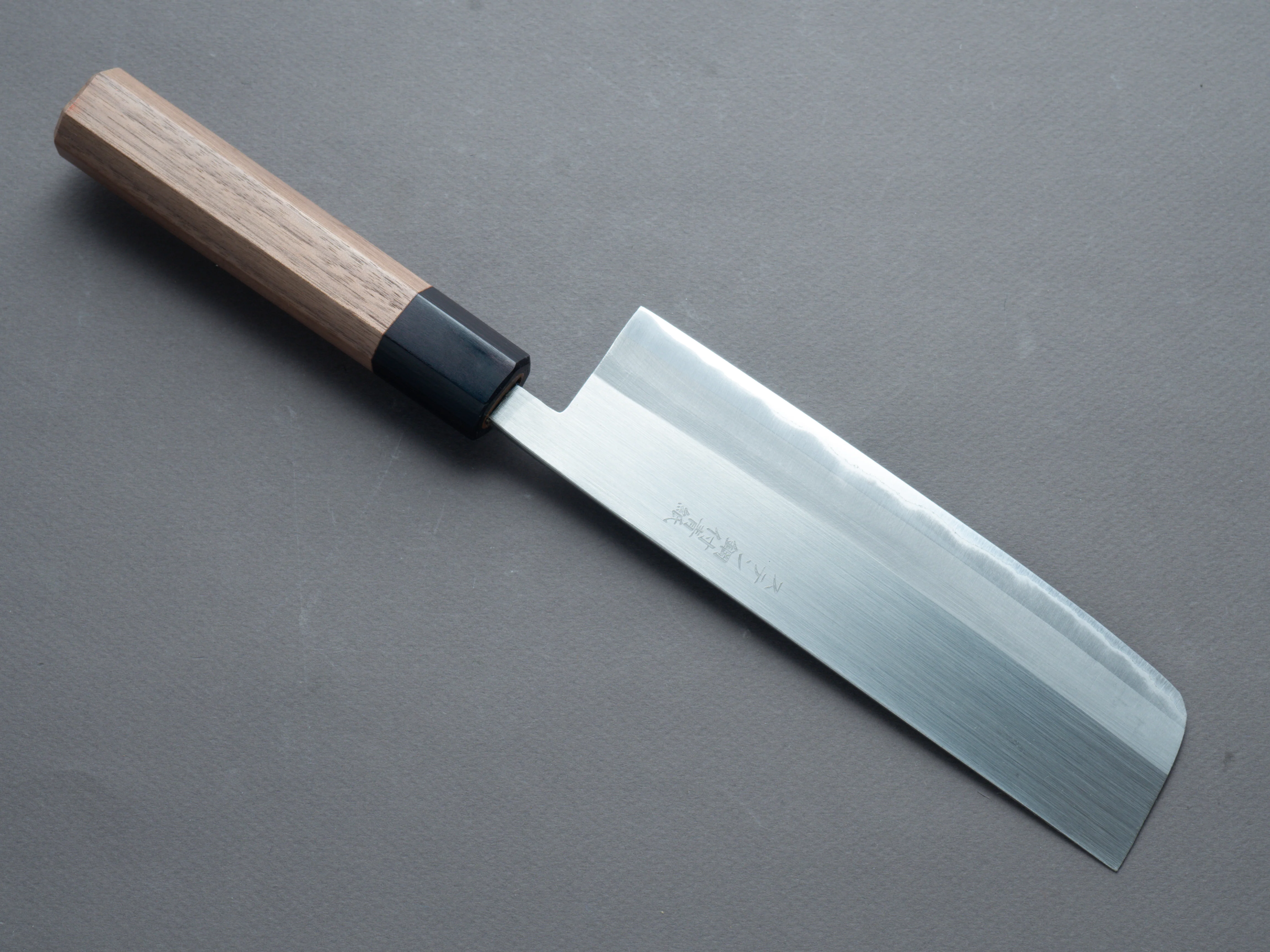 Hitohira - Harima Forged - Blue #2 - Stainless Clad Migaki - Nakiri - 165mm - Walnut Handle - Image 2