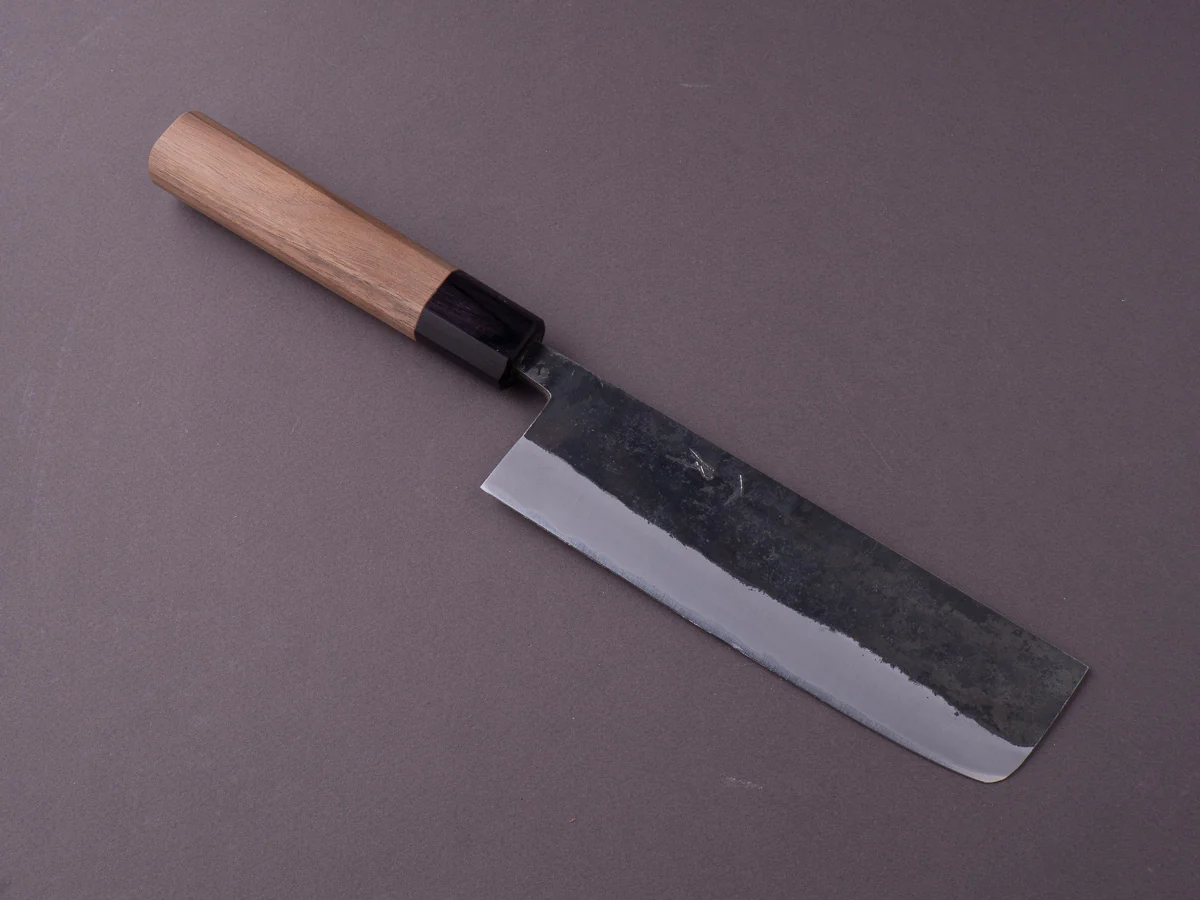 Hitohira - Harima - Blue #2 - Stainless Clad - Kurouchi - Nakiri - 165mm - Walnut Handle