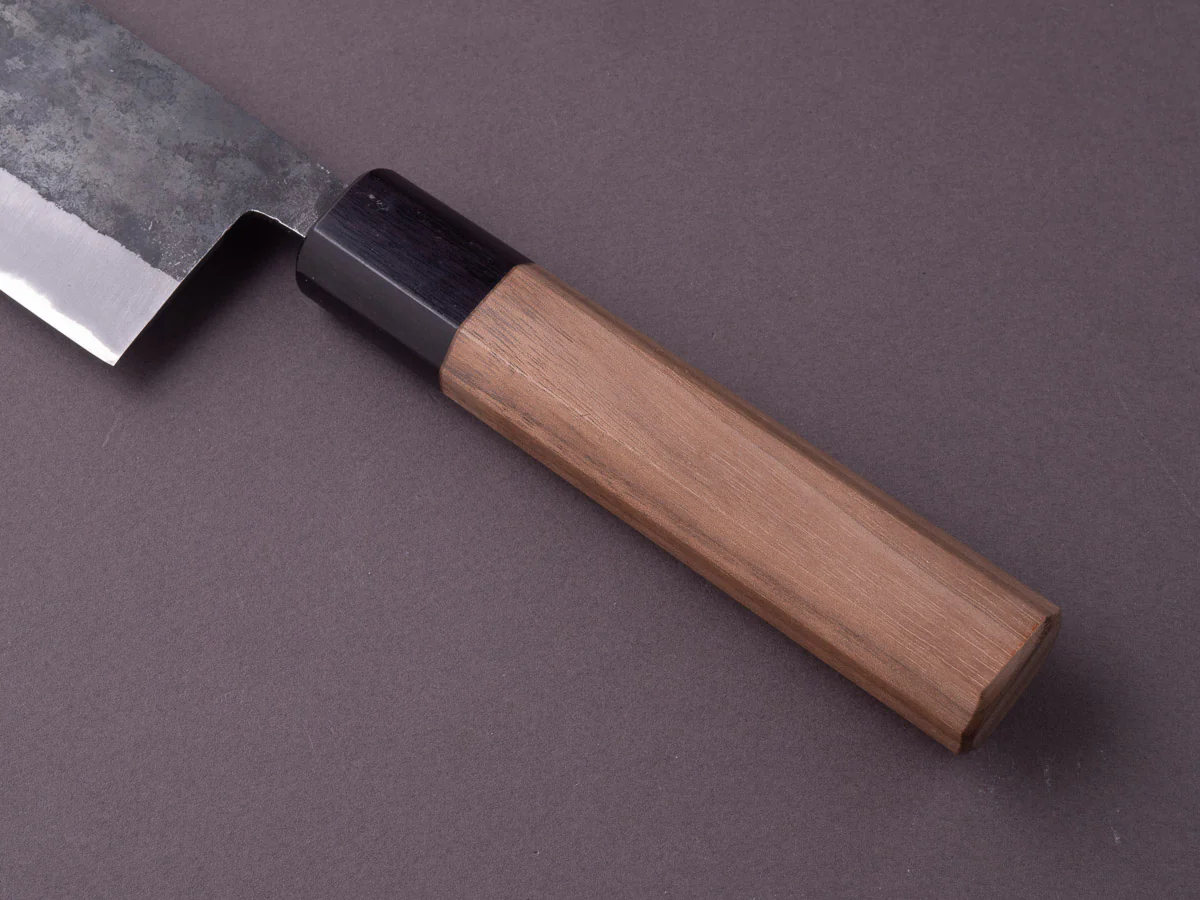 Hitohira - Harima - Blue #2 - Stainless Clad - Kurouchi - Nakiri - 165mm - Walnut Handle - Image 6