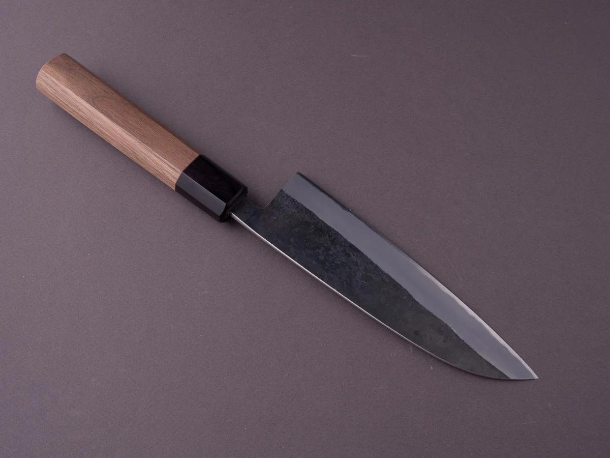 Hitohira - Harima Forged - Blue #2 - Stainless Clad - Kurouchi - Santoku - 165mm - Walnut Handle - Image 3