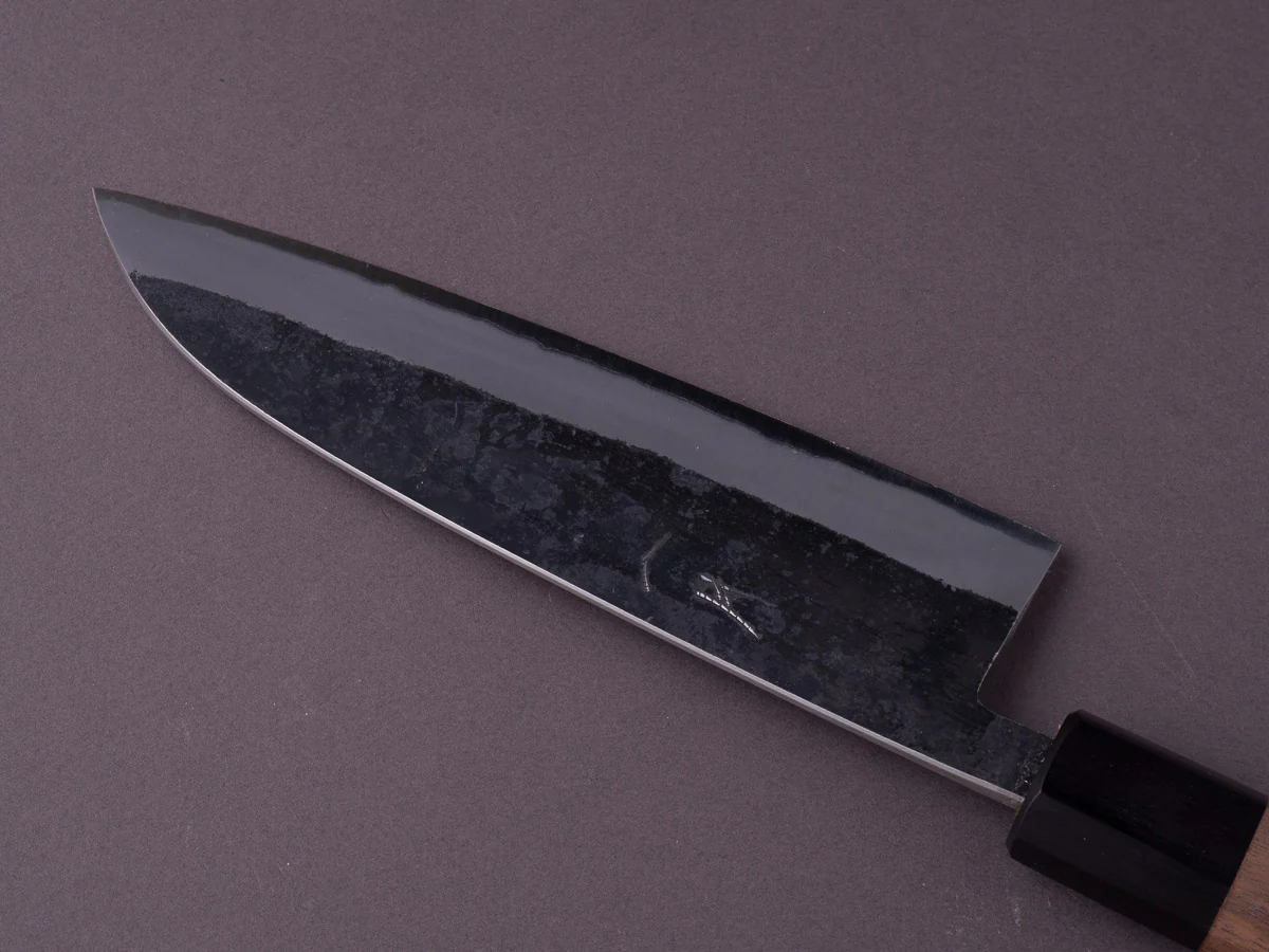 Hitohira - Harima Forged - Blue #2 - Stainless Clad - Kurouchi - Santoku - 165mm - Walnut Handle - Image 4