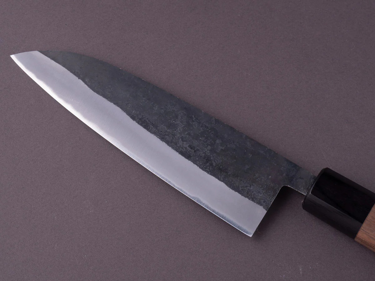 Hitohira - Harima Forged - Blue #2 - Stainless Clad - Kurouchi - Santoku - 165mm - Walnut Handle - Image 5
