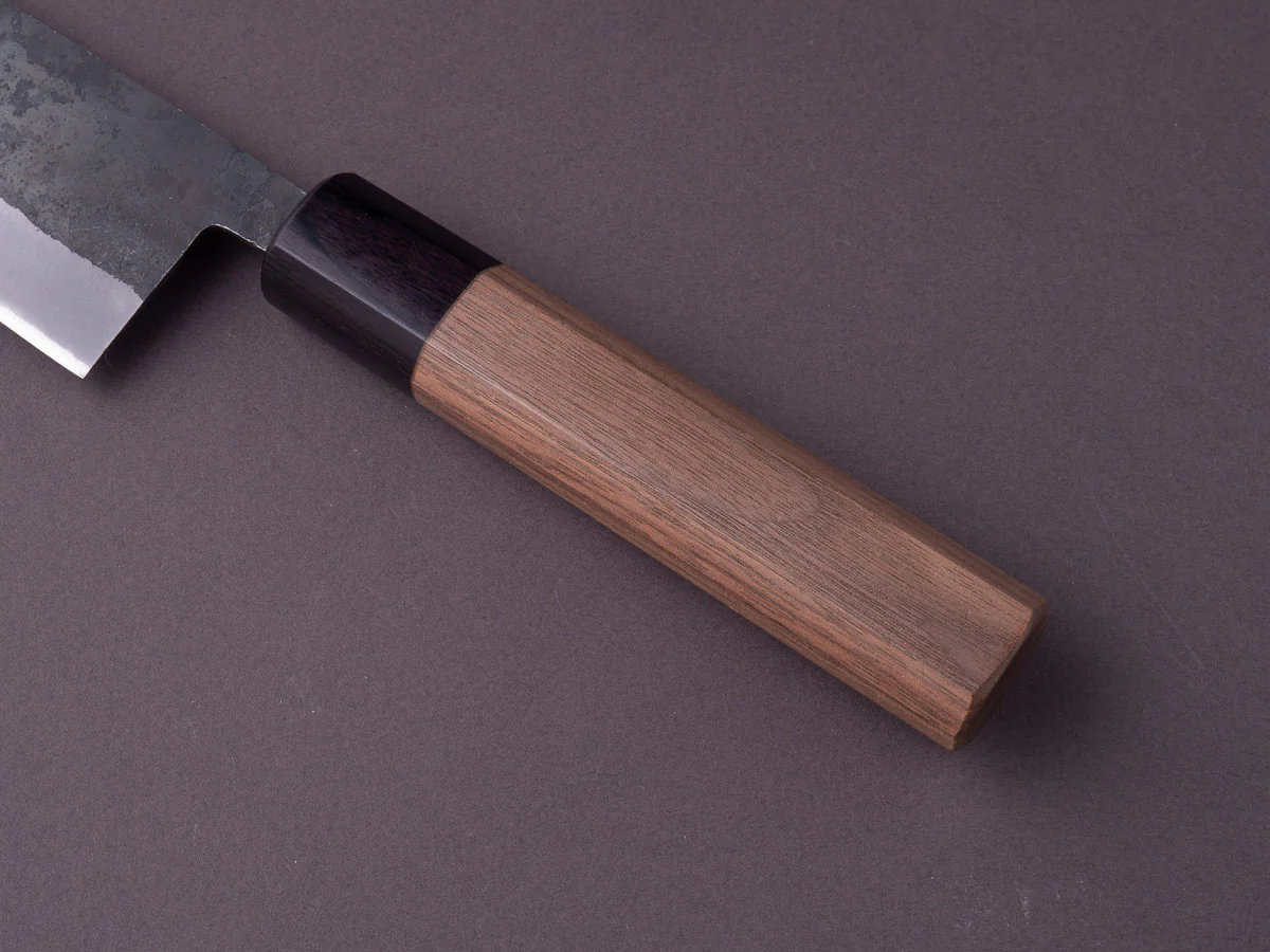 Hitohira - Harima Forged - Blue #2 - Stainless Clad - Kurouchi - Santoku - 165mm - Walnut Handle - Image 6