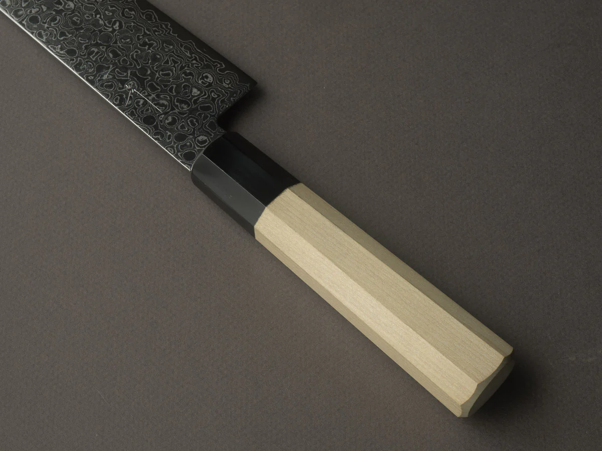 Hitohira - HG - Damascus - 185mm Santoku - Ho Wood Handle - Image 4
