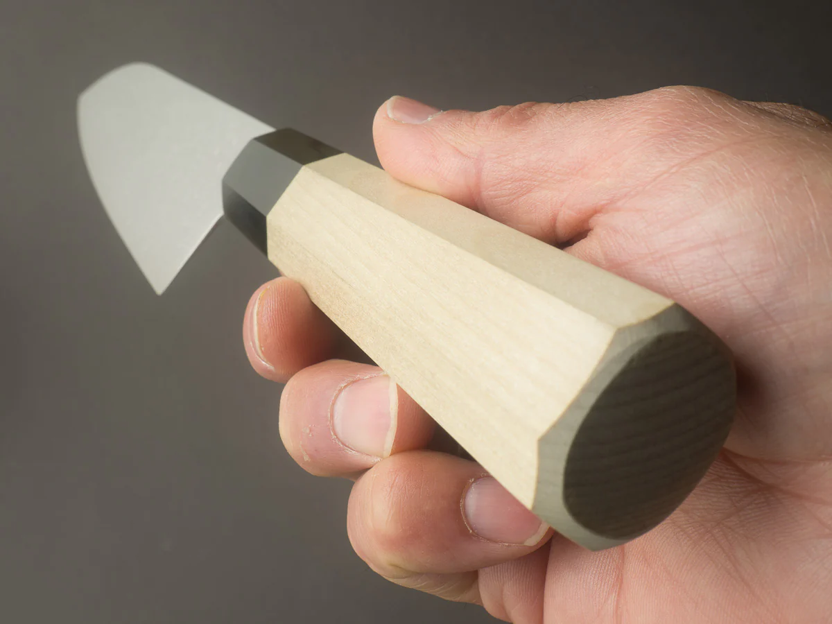 Hitohira - HG - Damascus - 185mm Santoku - Ho Wood Handle - Image 9